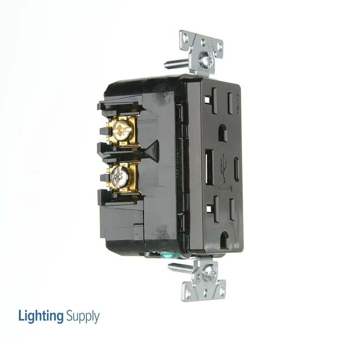 Leviton Brown Duplex Receptacle Type AC USB Port Charger 20A 125V (T5833-B)