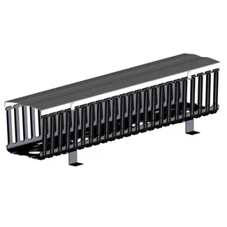 Leviton Vertical Front Only Cable Management 8 Inch Channel X 80 Inch Long Black Hinge Cover (8980L-VFO)