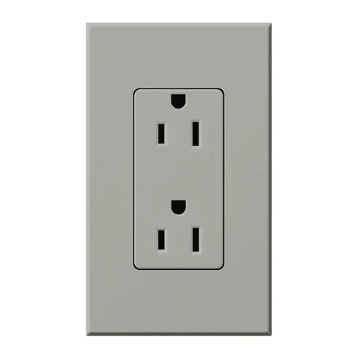 Lutron Architectural 15A Receptacle Gray (NTR-15-GR)