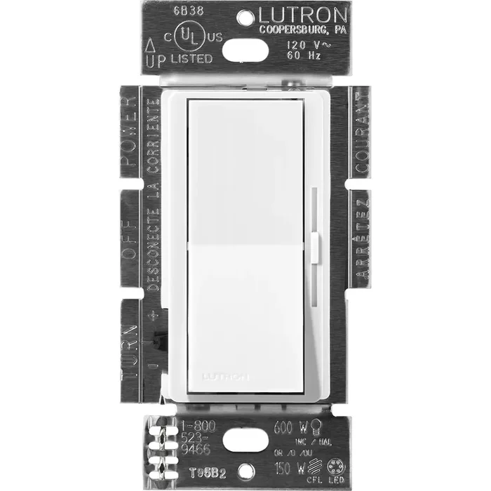 Lutron Diva 800W Magnetic Low Voltage 3-Way Snow (DVSCLV-103P-SW)