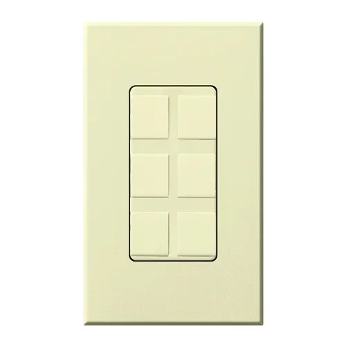 Lutron Novat6-Port Frame With Blanks Almond (NT-6PF-AL)