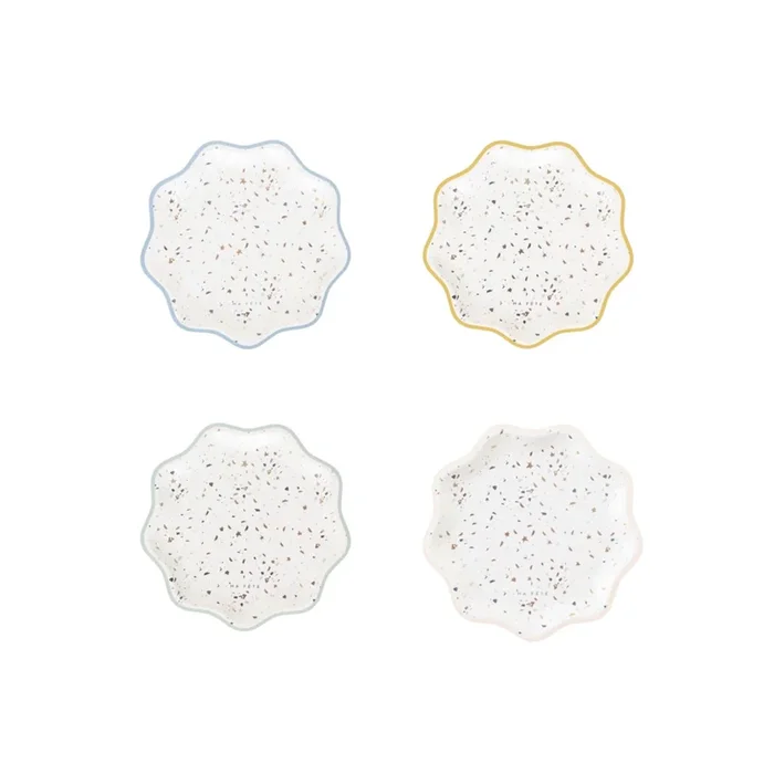Ma Fete Terrazzo Pattern Paper Dessert Plates 7″, (8)