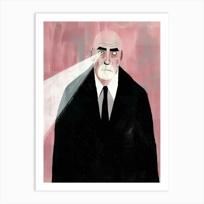 Man In The Suit 2 Art Print by Moving Clouds Art