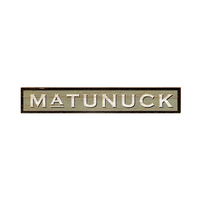 Matunuck Tan Sign | Wall Art Print on Real Wood