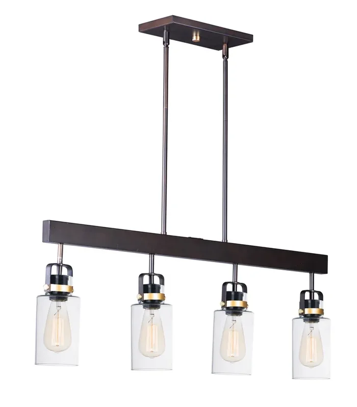 Maxim – Four Light Linear Pendant – Magnolia