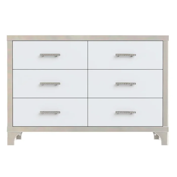 Merax Elegant High Gloss Dresser with Metal Handle