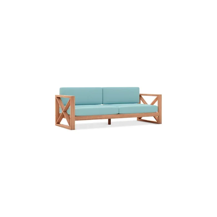 Meridian Furniture Anguilla Blue Water Resistant Fabric Outdoor Sofa