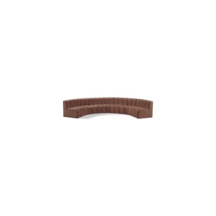 Meridian Furniture Arc Cognac Vegan Leather Modular Sofa