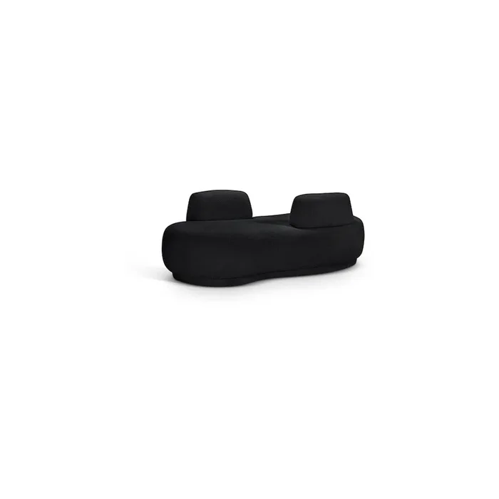 Meridian Furniture Argyle Black Teddy Fabric Chaise/Loveseat