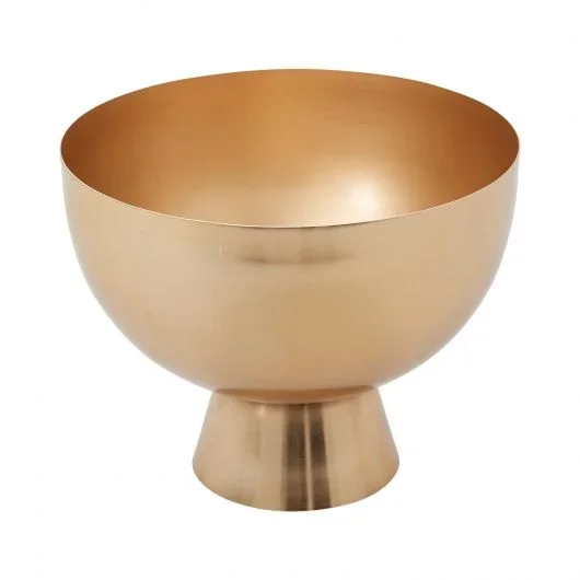 Metallic Gold Metal Love Compote Fruit Bowl Planter Vessel