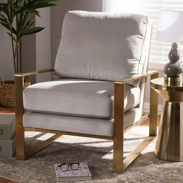 Mica Grey Velvet Lounge Chair