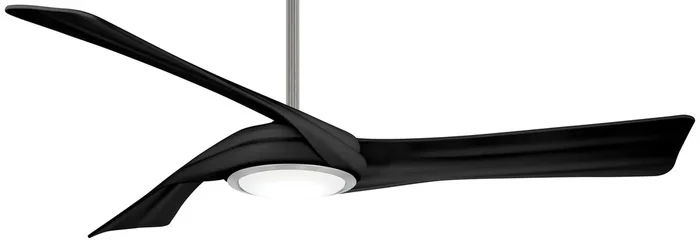 Minka Aire – F714L-BN/CL – 60″Ceiling Fan – Curl – Brushed Nickel With Coal Blades – F714LBNCL
