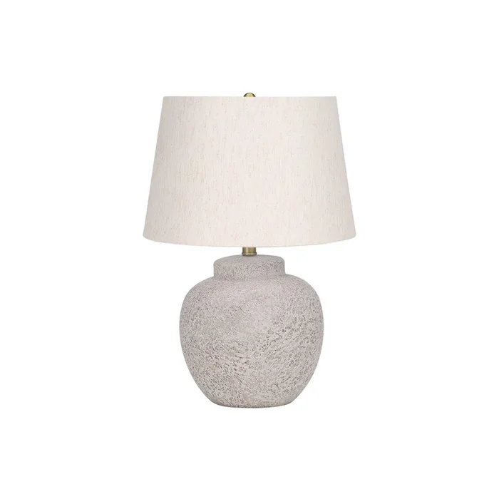 Monarch Specialties I 9732 – Lighting, 22″H, Table Lamp, Cream Concrete, Ivory / Cream Shade, Modern