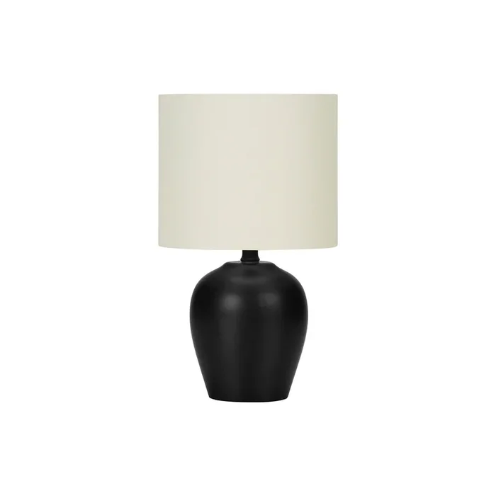 Monarch Specialties I 9738 – Lighting, 17″H, Table Lamp, Black Ceramic, Ivory / Cream Shade, Transitiona