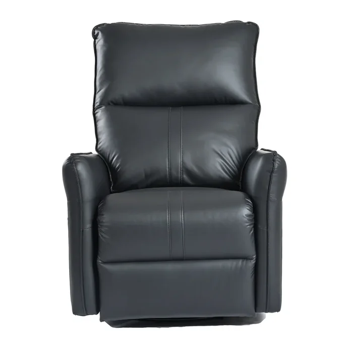 Mondawe 270° Power Swivel Rocker Recliner Chair, PU Leather Electric Glider with USB Ports