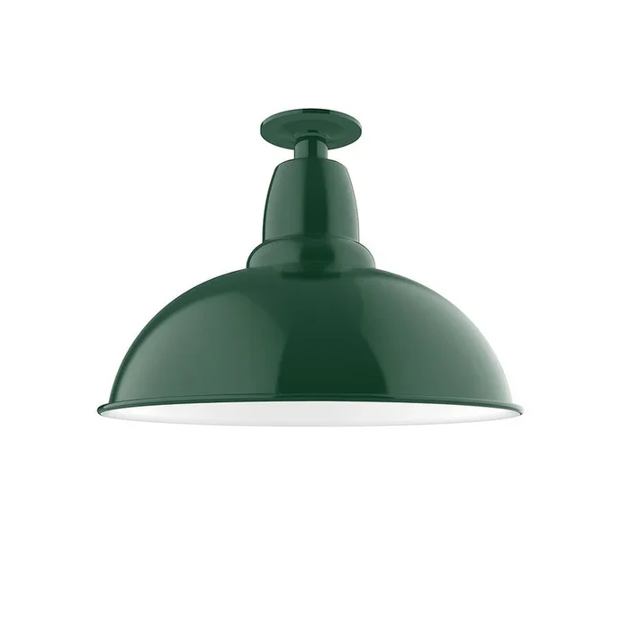 Montclair Light Works – FMB108-42 – One Light Flush Mount – Cafe – Forest Green – FMB10842