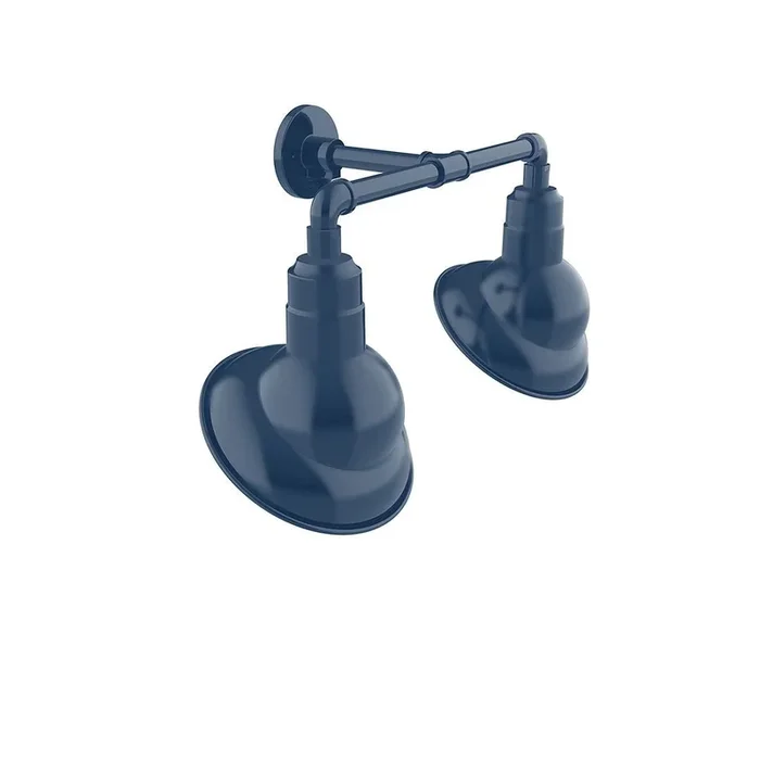 Montclair Light Works – GNR120-50 – Two Light Straight Arm Wall Light – Emblem – Navy – GNR12050