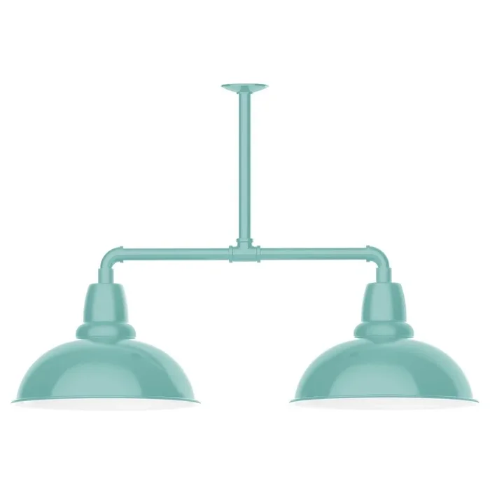 Montclair Light Works – MSD108-48-T30-G06 – Two Light Pendant – Cafe – Sea Green – MSD10848T30G06