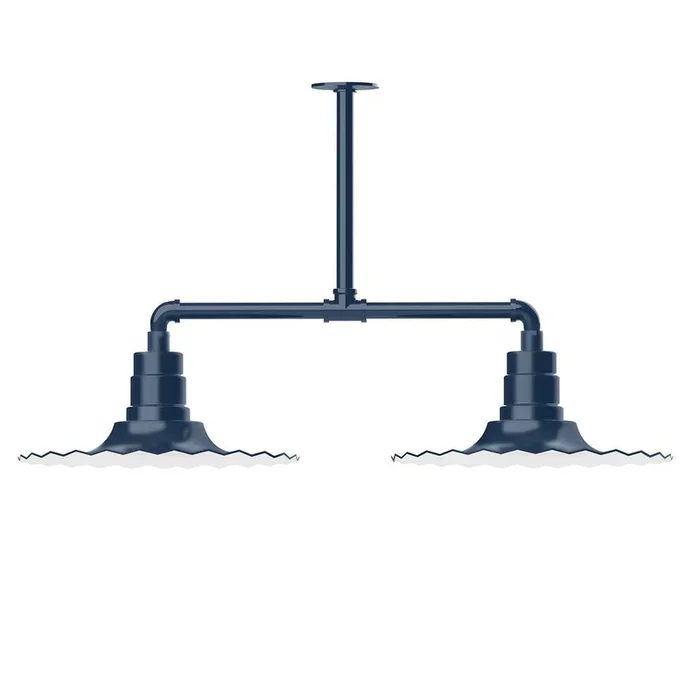 Montclair Light Works – MSD159-50-T24-G05 – Two Light Pendant – Radial – Navy – MSD15950T24G05