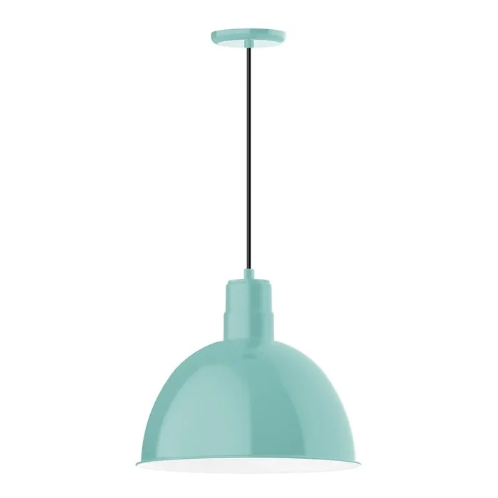 Montclair Light Works – PEB117-48-C04-W16 – One Light Pendant – Deep Bowl – Sea Green – PEB11748C04W16