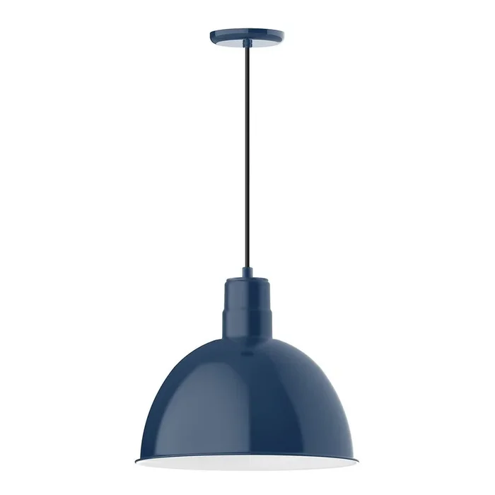 Montclair Light Works – PEB117-50-C16-W16 – One Light Pendant – Deep Bowl – Navy – PEB11750C16W16