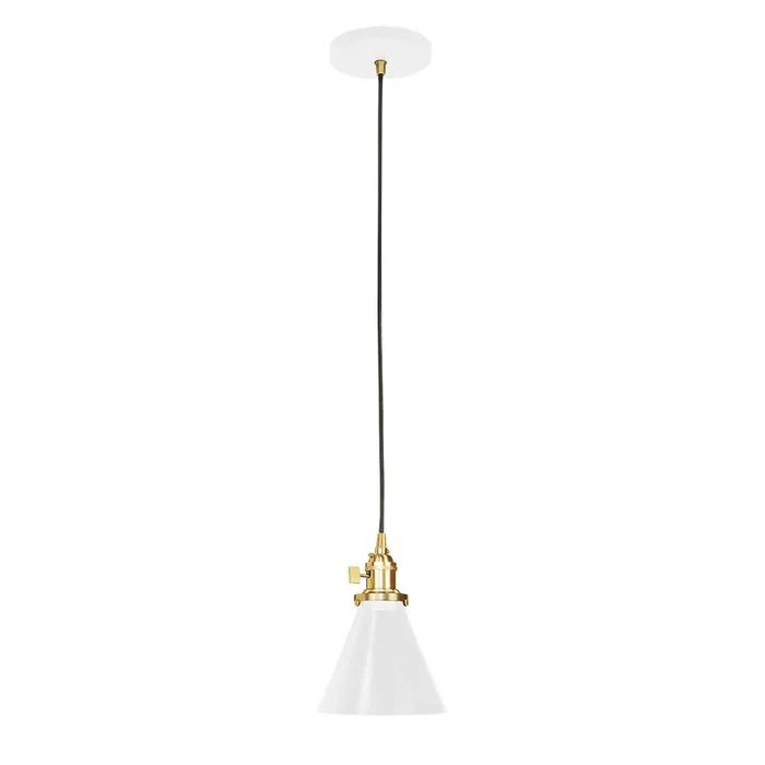 Montclair Light Works – PEB405-44-91-C23 – One Light Pendant – Uno – White with Brushed Brass – PEB4054491C23