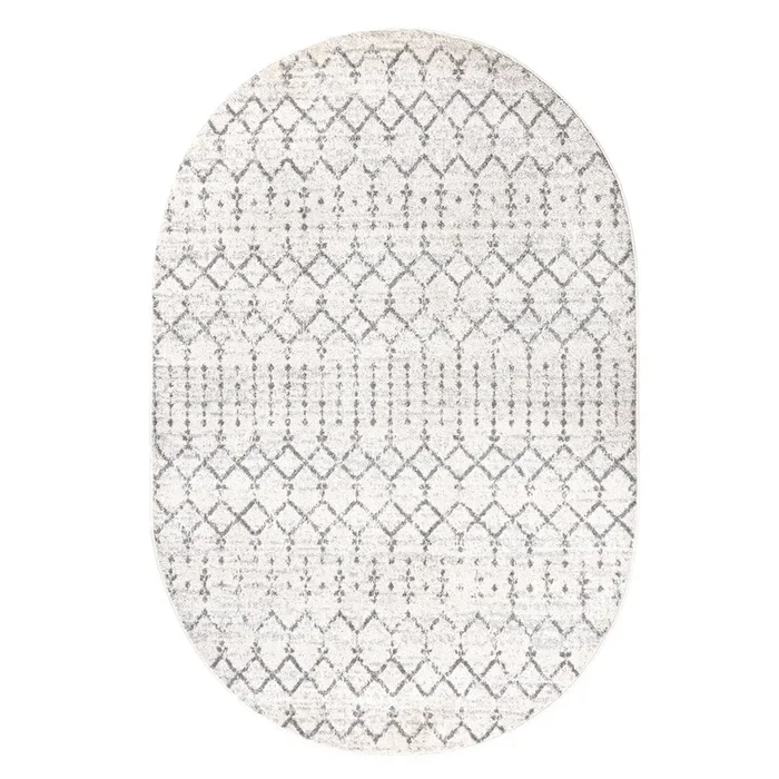 Moroccan Hype Boho Vintage Diamond Oval Area Rug