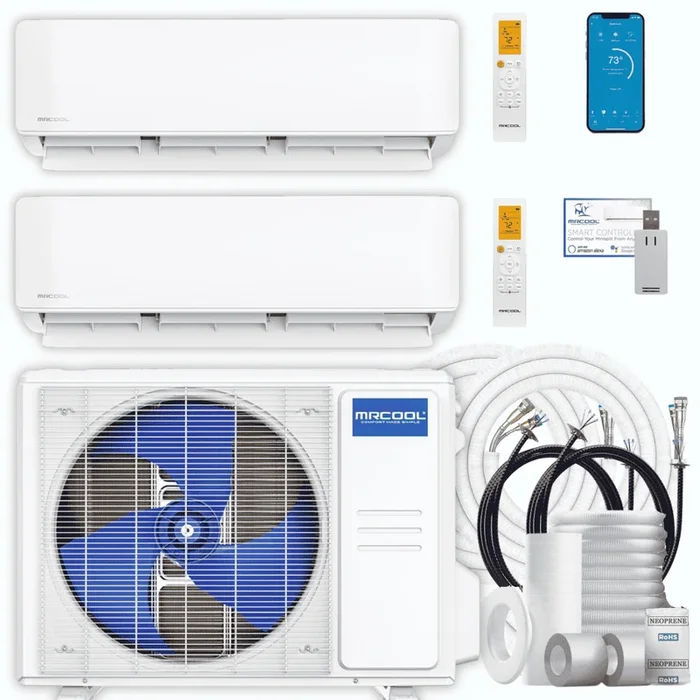 MRCOOL DIY 5th Gen 3-Zone 27,000 BTU Ductless Mini Split Air Conditioner & Heat Pump with Pre-Charged Line Sets (9K+9K+9K), DIYM327HP