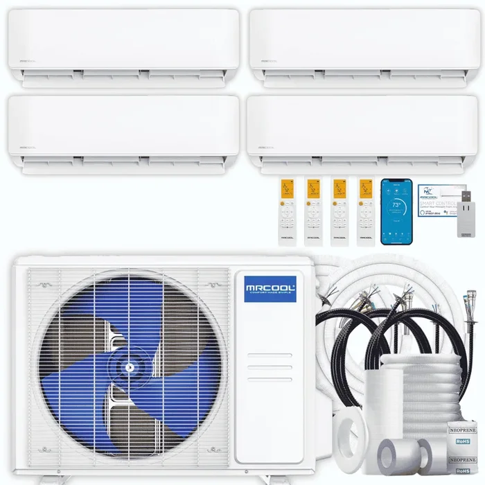 MRCOOL DIY 5th Gen 4-Zone 36,000 BTU Ductless Mini Split Air Conditioner & Heat Pump with Pre-Charged Line Sets (6K+9K+9K+12K), DIYM436HP