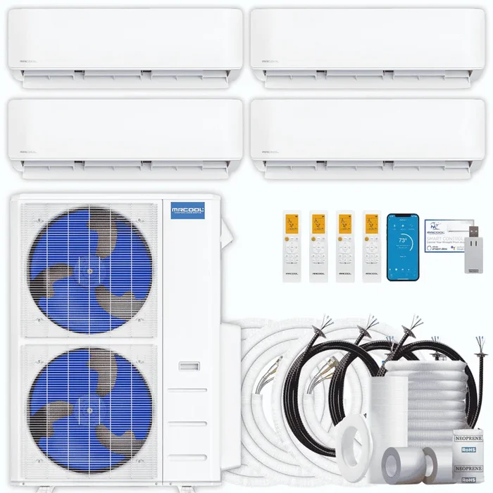 MRCOOL DIY 5th Gen 4-Zone 48,000 BTU Ductless Mini Split Air Conditioner & Heat Pump with Pre-Charged Line Sets (6K+12K+12K+18K), DIYM455HP