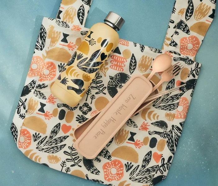 Myth Tote, Water Bottle & Reusable Flatware Gift Eco Set