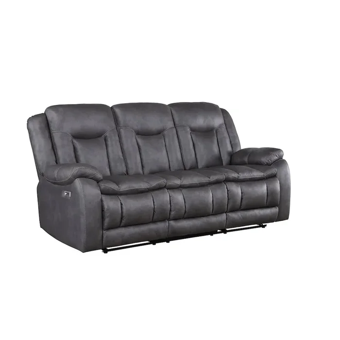 New Classic Furniture Morello Fabric Sofa with Power Footrest, Gray