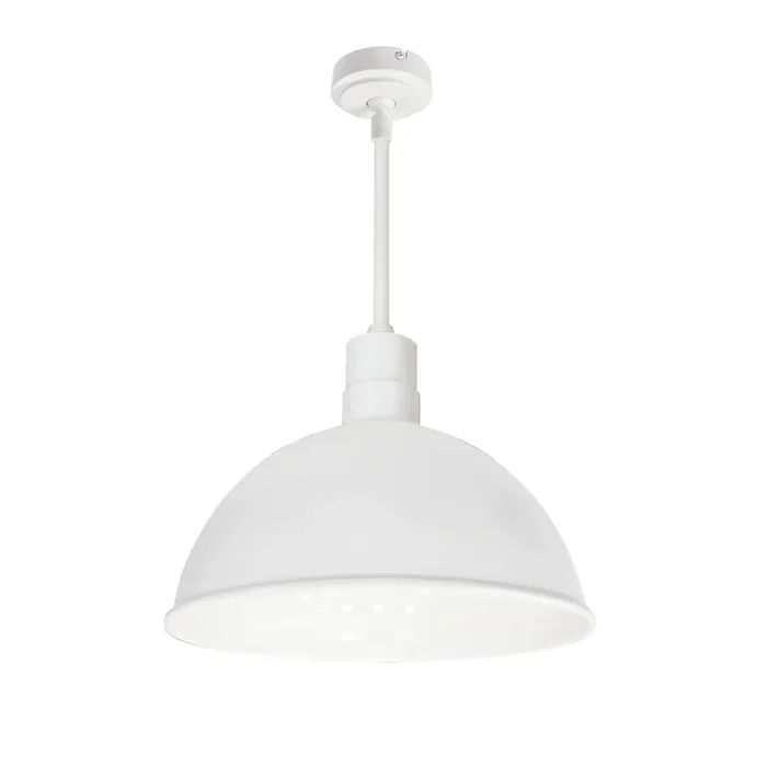 Nora 16 Inch RLM 24 Inch Stem Mounted LED Shade 3800Lm 4000K White 120V 0-10V/Triac/ELV And 277V 0-10V Dimming (NRLM-16ST3840WWLE4/24)