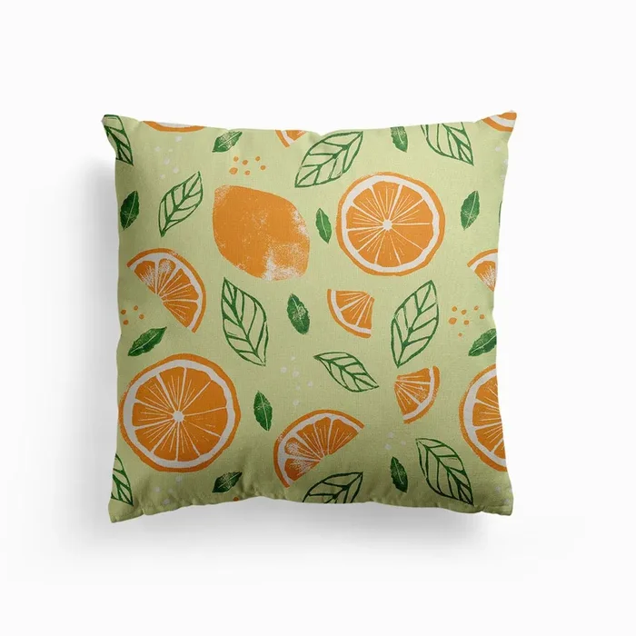 Orange Lemonade Canvas Cushion by Gagica Contra