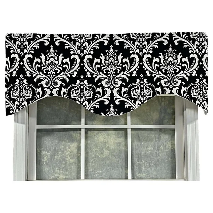 Ozbourne Cornice Syel 3″ Rod Pocket Valance 50″ x 17″ Black by RLF Home