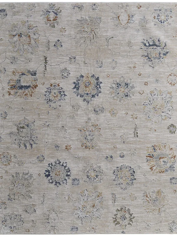 Pasha 39M9F 2′ x 3′ Taupe/Ivory/Blue Rug