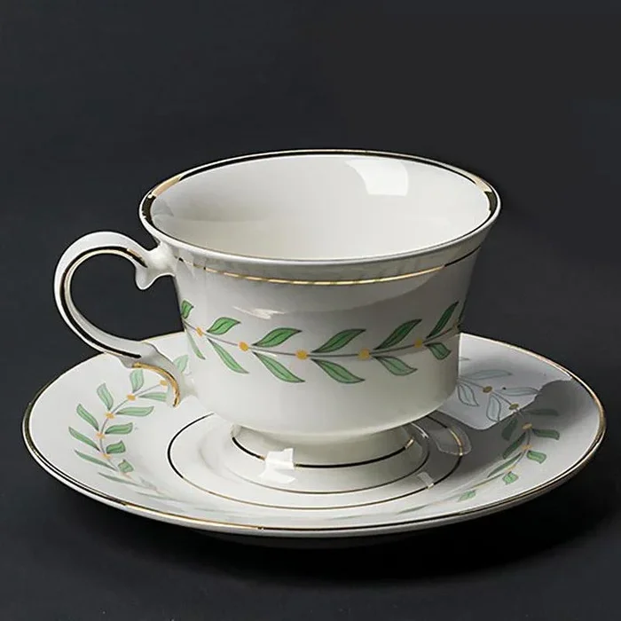 Porcelain Coffee Teacup and Saucer Set