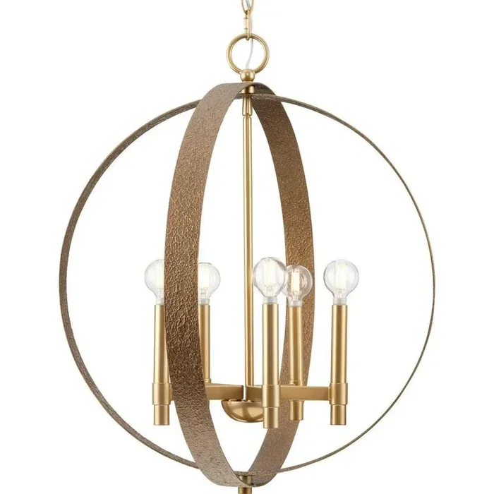 Progress Lighting Allegheny Collection 5-Light Chandelier Soft Gold Finish (P400391-205)