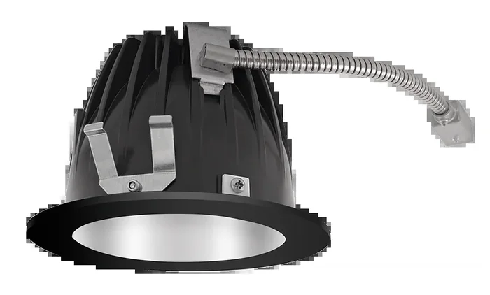 RAB LED Trim MOD 4 Inch Round 50 Degree 3000K 80 CRI Matte Cone Black Ring (NDLED4RD-50Y-M-B)