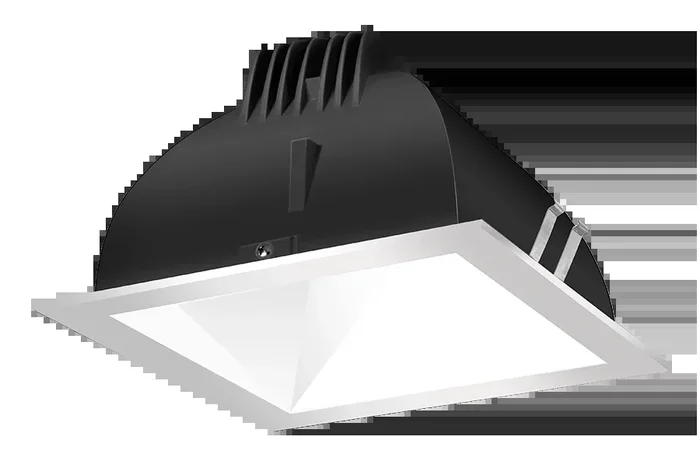 RAB LED Trim MOD 6 Inch Square 80 Degree 2700K 90 CRI White Cone Silver Ring (NDLED6SD-80YYHC-W-S)
