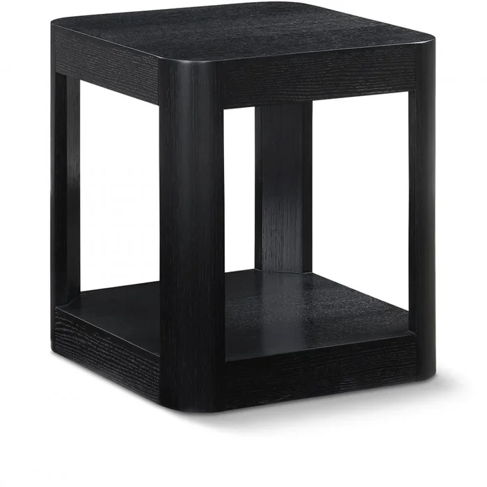 Reeves Solid Wood And Burl Veneer End / Side Table