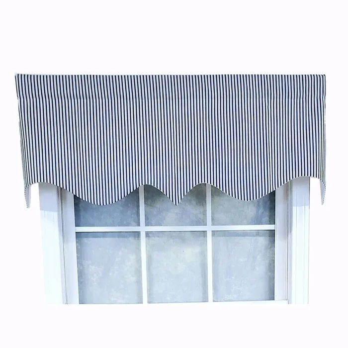 RLF Home Luxurious Modern Design Classic MG-Ticking Stripe Regal Style Window Valance 50″ x 17″ Red