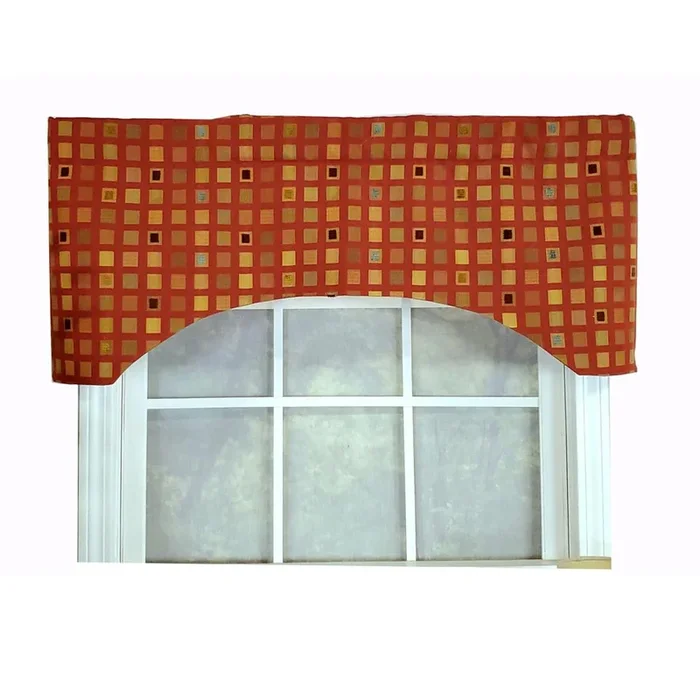 RLF Home Modern Design Classic Fair And Square Arch Style Window Valance 50″ x 17″ Multicolor