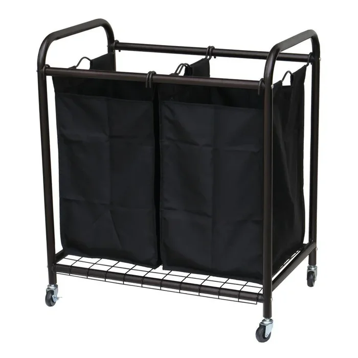 Rolling Laundry Cart with 2 Sorter Bags for Clothes and Linens