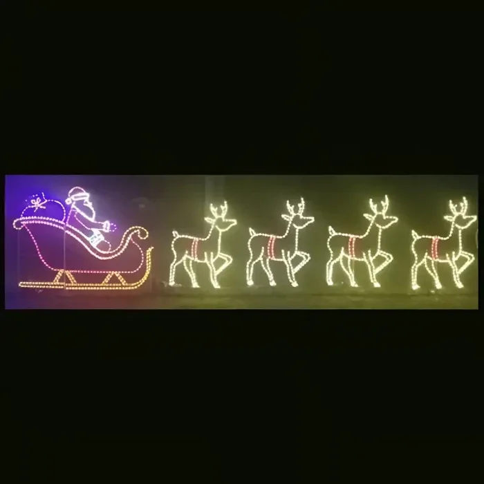 Santa in Sleigh with 4 Deer Commercial