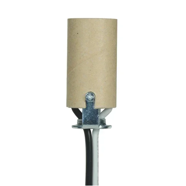 SATCO/NUVO Candelabra Socket With Leads 1-3/4 Inch Height 3/4 Inch Diameter 24 Inch #18 UL 1015 B/W Leads 105C 75W 125V (80-1653)