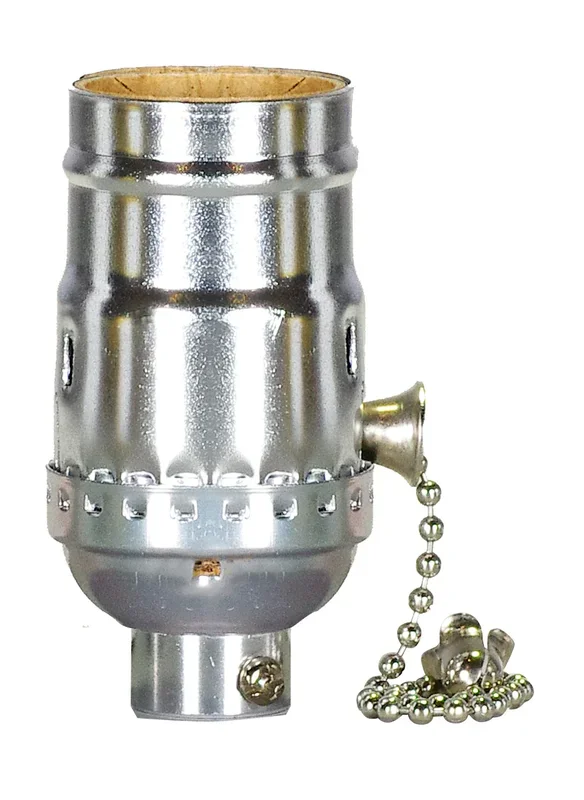 SATCO/NUVO On-Off Pull Chain Socket 1/4 IPS Aluminum Nickel Finish 660W 250V (80-2185)