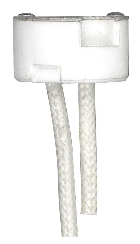 SATCO/NUVO Porcelain Halogen Round Socket 48 Inch Leads G4-Gx5.3-Gy6.35 Base SF-1 200C Leads 3/8 Inch Height 11/16 Inch Diameter 750W 250V (80-2159)