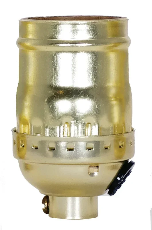 SATCO/NUVO Short Keyless Socket With Side Outlet 1/8 IPS Aluminum Brite Gilt Finish 660W 250V (80-1753)