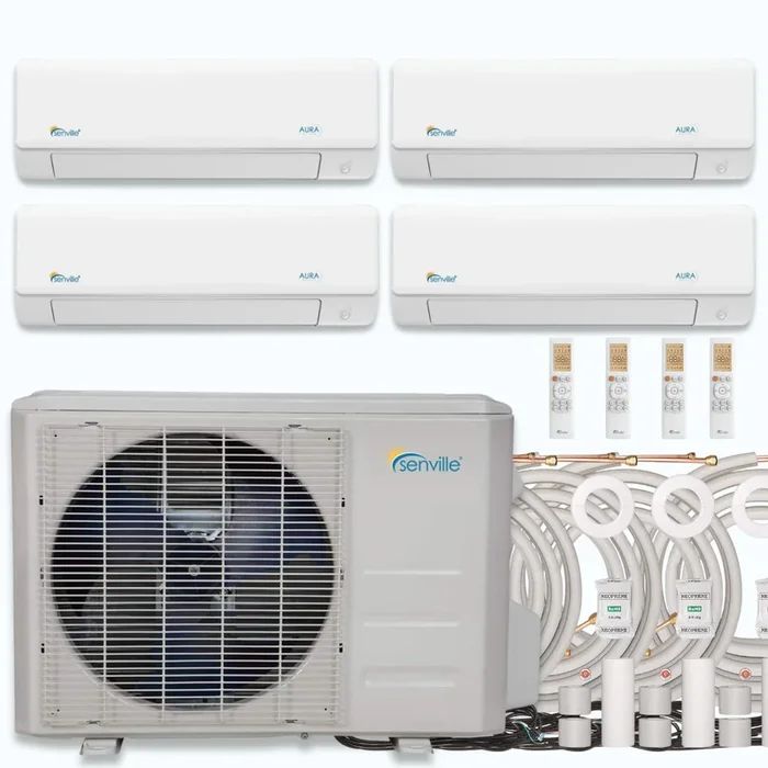 Senville AURA 36,000 BTU 4 Zone Ductless Mini Split – 230V – 23 SEER2 – Energy Star, SENA-36HF-Q99912